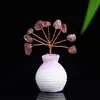 Árvore de Cristal Atacado Cristal Rosa Natural Citrino Cascalho Pequeno Vaso Árvore da Fortuna Decoração de Mesa para Casa Enfeites