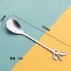 Exquisita Cuchara Mezcladora de Regalo Estilo Japonés Acero Inoxidable Cuchara Flor Cafetera Mezclador Vajilla Chapada en Oro Se Puede Personalizar Logo Hogar