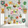 Decoração de festa de aniversário com tema de abacaxi havaiano Bandeja de papel para frutas Toalha de papel Copo de papel Suprimentos de decoração de verão legais