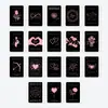 Set Transfronterizo de 18 Tarjetas de San Valentín con Fondo Negro y Tonos Rosas, Presentando Texto Romántico Adecuado para Confesión, Regalo y Transmitir Sentimientos Sinceros