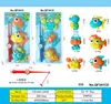 Set de Pesca Infantil Transfronterizo del Sudeste Asiático Juguetes Educativos con Caña de Pescar, Red para Peces, Varios Peces Marinos y Juguetes para el Agua en Empaque de Ampolla