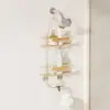 Huazhen Rack de Armazenamento de Ferro-Madeira Pendurado de Múltiplas Camadas para Chão Sem Furos Porta-Papel Toalha Banheiro Rack de Armazenamento para Banheiro