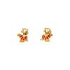 Aretes de Tornillo de Plata Pura S999 Yongcheng con Pez Koi de la Suerte para la Buena Fortuna en el Año de Nacimiento, Aretes de Nicho para el Año de Nacimiento