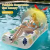 Sillón Inflable para Agujero de Agua con Respaldo Asiento Flotante para Tomar el Sol Toldo Cama Flotante Cama de Playa Plegable