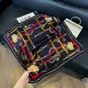 Pañuelo de Seda 70 Cuadrado Moda Coreana de Alta Gama Versátil Profesional Seda Sintética Pequeño Pañuelo de Cuello Estampado Retro Pañuelo de Seda para Mujer