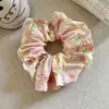 Pintura Qimeng Fei ~ Anillo para el Cabello de Intestino Grande Floral Rosa para Mujer Estilo Mori Combinación Perfecta para la Cabeza Atadura para el Cabello Cuerda Grande para el Cabello