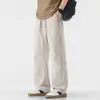 Ropa destacada para hombre / Pantalones casuales rectos holgados estilo americano de seda helada ligera de verano para hombre, pantalones holgados vintage de trabajo para hombre