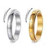 Anillo Giratorio de Acero Inoxidable Estilo Francés Joyería Coreana Tendencia Moda Minimalista Anillo de Zirconia Transfronterizo