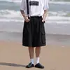 Pantalones Cortos de Herramienta Japoneses para Hombre Verano Retro Pantalones con Correa para el Hombro Shitai Rodilleras Extraíbles Pantalones de Moda