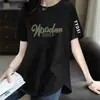 Comércio Eletrônico Transfronteiriço Desembaraço Manga Curta Feminina Soltinha Tamanho Grande Roupas Femininas Meio Comprido Manga Meia-Manga Camiseta Top Cobre a Barriga Parece Magra