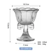 Taza de Helado de Vidrio Espeso con Relieve Floral de Alto Valor Estético, Copa para Licores de Bebida Ligera de Uso Doméstico, Copa Creativa de Vino de Frutas con Mariposa