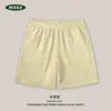 Shorts esportivos MXBX de algodão felpudo 300G em cores macaron, estilo casal, comprimento médio para o dia a dia