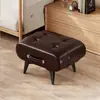 Banqueta de Cuero para Sala de Estar, Taburete Pequeño de Lujo Ligero de Gama Alta, Taburete Bajo para el Hogar, Mesa de Café, Taburete para Sofá, Taburete para Cambiar Zapatos en la Entrada, Reposapiés