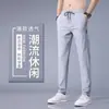 Pantalones Casuales de Seda de Hielo para Hombre Estilo Coreano Talla Grande Tendencia de Moda Suministro de Comercio Exterior en Stock Pantalones Rectos