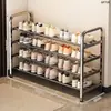 Sapateira de aço inoxidável robusta multicamadas para entrada de casa, prateleira multifuncional, sapateira para quarto de estudante alugado, atacado