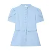 Moda Femenina Transfronteriza 2026 Estilo Europeo y Americano Elegante Chaqueta de un Solo Botón con Bolsillo de Solapa y Manga Abullonada para Mujer K526207