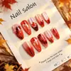 24 PIEZAS Colección de Arte para Uñas Bestseller Transfronterizo Navidad Halloween Flor Uñas Portátiles Ojo de Gato Halloween Piezas de Uñas Portátiles