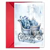 Amazon Tamanho Grande Fresco Azul Inverno Natal Cartão de Saudação Conjunto de Envelopes Cartão de Feriado de Alto Valor