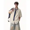 2026 Verano Nuevo Estilo Holgada Casual Moda Texturizada Rayas Verticales Corbata Manga Corta Camisa Cd63871 Moderna