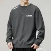 Sudadera para hombre, nuevo modelo primavera y otoño 2025, cuello redondo, corte holgado, top de otoño sin capucha, chaqueta de manga larga para adolescentes