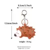 Huiming Accessories Chaveiro de Couro PU Animal Ouriço Pingente de Bolsa Fofo Infantil Presente Pequeno Personalizável