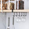 Estante de almacenamiento de gabinete de hierro forjado para cocina, multifunción, con ganchos para guardarropa, archivador de cocina, sin costuras, con ganchos sin clavos