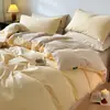 2026 Novo Conjunto de Quatro Peças de Algodão Pura Escovado Espesso Lençol Puro Capa de Edredom Lençol com Elástico Conjunto de Três Peças Roupa de Cama Leve de Luxo Outono/Inverno