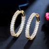 Amazon Más Vendido Estilo Coreano AliExpress Pendiente Elegante Versátil Brillante Circonita Anillo en C Pendientes E7087