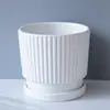 Maceta de cerámica extragrande, blanca, sencilla, con flores, para jardinería, plantas suculentas en maceta, venta al por mayor