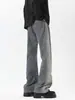 Jeans Bootcut Jacquard Americano para Hombre en Otoño Marca de Moda High Street Pantalones de Calle Guapos Pantalones Casuales Rectos Holgados