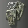 Pantalones Camuflaje de Seda de Hielo para Hombre Verano Delgados para Hombre Combinan con Todo Holgados Talla Grande Pierna-dedo Deportivo Casual Pantalones Largos de Nueve Puntos