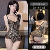 Gato guloso nova lingerie sexy paixão quente leopardo sexy flerte macacão tentação paixão X15