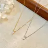 Collar con Colgante de Plata de Ley S925 Chapado en Oro de 18K con Zirconia Marquise para Mujer, Estilo Minimalista Único, Versátil para el Uso Diario, Cadena para Clavícula