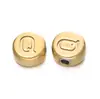 Letras Inglesas de Acero Inoxidable de 7 mm 26 Letras Color Acero Dorado Redondas Recubrimiento al Vacío Accesorios para Collares de Cuentas DIY