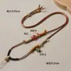 Nuevo Cordón para Colgante Vintage, Nuevo Collar Tejido a Mano Estilo Chino con Múltiples Gemas, Cordón de Cuero con Colgante de Ágata y Jade