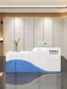 Mostrador de bar, escritorio de recepción moderno pintado, mostrador de tienda, mostrador de bar, mostrador de caja de salón de belleza, escritorio de recepción para pequeñas empresas
