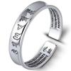 Pulsera de Plata con el Sutra del Corazón de Seis Caracteres Taiyin de Chiba Apertura Retro Viejo Sólido Pulsera Taiyin Primera Joyería