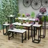 Floristería Estante de Exhibición de Flores Cubo de Flores Set Simple de Flores Exposición de Flores de Pie de Hierro Mesa Alta y Baja Escalera Multinivel