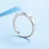 Anel de Casal em Prata S925 Quadrado Moissanite Unissex Moda Simples Liso Anel Fabricante Estoque Pronto