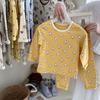 Ropa de Hogar de Otoño Muye Ropa Infantil Zhili Huzhou Estilo Coreano Lindo Conjunto de Pijama Ropa Interior Cálida