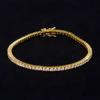 Pulseira de Tênis 3MM Transfronteiriça Europa e Estados Unidos Joia Masculina Primeira Prata de Lei S925 Cravejada com Moissanita para Namorado