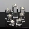 Suporte de Velas Quadrado de Cristal de Luxo Nórdico Decoração Adereço para Jantar Romântico com Velas Suporte de Velas Decoração de Mesa