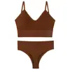 Conjunto de Sutiã Estilo Francês para Mulheres, Sutiã Push-Up Sem Fio, Lindo Sutiã Esportivo de Renda com Aro em Triângulo nas Costas, Conjunto de Duas Peças, Confortável para Esportes