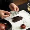 Posavasos Ruyi de madera de nogal con mariposa de nácar, alfombrilla aislante del calor de madera maciza, portavasos, alfombrilla antideslizante para taza de té de uso doméstico, accesorio para juego de té