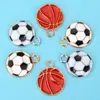 Nuevos Accesorios Creativos para Joyería DIY Baloncesto Fútbol Diamante con Goteo de Aceite Aleación Collar Pulsera Colgante Colgante Venta al por Mayor