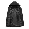Chaqueta Deportiva Casual para Hombre con Capucha Desmontable, Chaqueta de Moda con Mangas de Tres Barras, Cárdigan Top Trendy