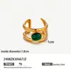 Anillo abierto de acero inoxidable y obsidiana estilo ins europeo y americano para mujer, no se decolora, anillos de acero de titanio y piedra natural transfronterizos