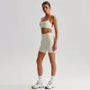 Nuevo Conjunto de Shorts de Secado Rápido con Sensación de Segunda Piel Sexy Deporte Correr Fitness Traje Conjunto Europeo y Americano Transfronterizo Espalda Hermosa Traje de Yoga