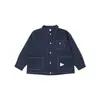 Camisa para Niños Colección Otoño 2026: Camisa Estilo Montaña con Costuras de Contraste para Niños Mayores, Chaqueta de Trabajo de Manga Larga con Cuello Campana para Niños
