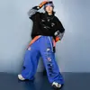 Traje de actuación de street dance para niños, conjunto de dos piezas hip-hop unisex, ropa hiphop de moda para niños, ropa de práctica elegante